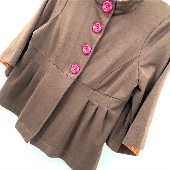 Ivy Jane Brown Cropped Bell Sleeves Jacket. Size Small - Picture 3 of 10